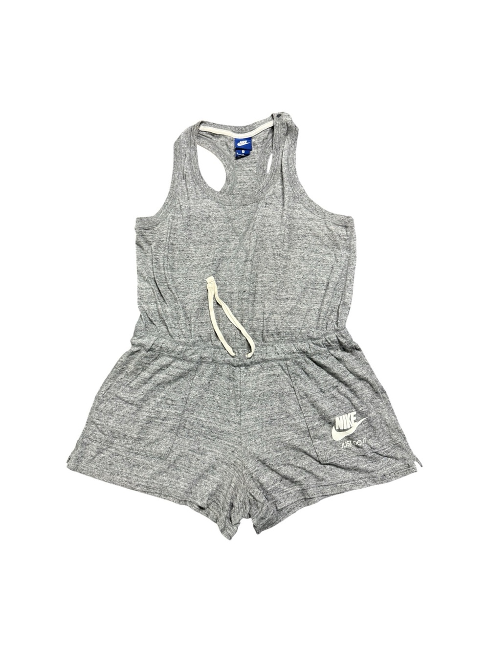 Nike Women’s Medium Gray Heather Racerback Romper Shorts Just Do It